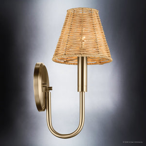Urban Ambiance - Wall Sconce - UKC20274 Coastal Indoor Wall Sconce, 13''H x 6''W x 7.5''Dep, Champagne Bronze Finish, Corvane Collection - 
