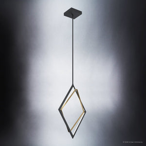Urban Ambiance - Pendant - UKC20280 Contemporary Indoor Pendant, 27.23''H x 17.25''W x 22''Dep, Matte Black Finish, Ashbourne Collection - 