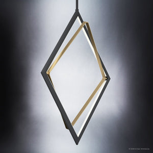 Urban Ambiance - Pendant - UKC20280 Contemporary Indoor Pendant, 27.23''H x 17.25''W x 22''Dep, Matte Black Finish, Ashbourne Collection - 