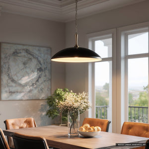 Urban Ambiance - Pendant - UKC20290 Industrial Indoor Pendant, 12.75''H x 24.25''W x 24.25''Dep, Black Finish, Belvarra Collection - 