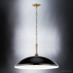 Urban Ambiance - Pendant - UKC20290 Industrial Indoor Pendant, 12.75''H x 24.25''W x 24.25''Dep, Black Finish, Belvarra Collection - 