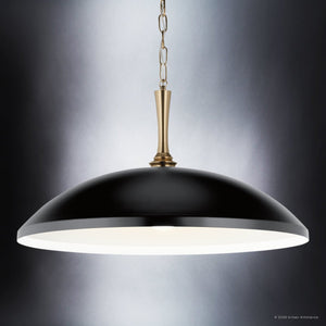 Urban Ambiance - Pendant - UKC20290 Industrial Indoor Pendant, 12.75''H x 24.25''W x 24.25''Dep, Black Finish, Belvarra Collection - 