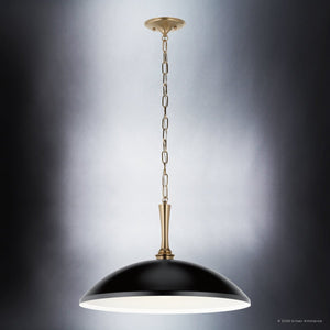 Urban Ambiance - Pendant - UKC20292 Industrial Indoor Pendant, 12.25''H x 20.25''W x 20.25''Dep, Black Finish, Belvarra Collection - 