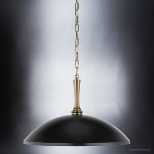 Urban Ambiance - Pendant - UKC20292 Industrial Indoor Pendant, 12.25''H x 20.25''W x 20.25''Dep, Black Finish, Belvarra Collection - 