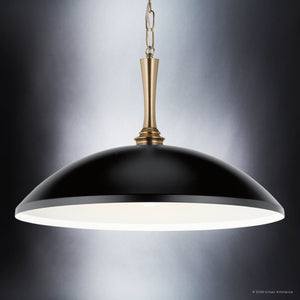 Urban Ambiance - Pendant - UKC20292 Industrial Indoor Pendant, 12.25''H x 20.25''W x 20.25''Dep, Black Finish, Belvarra Collection - 