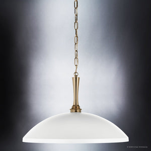 Urban Ambiance - Pendant - UKC20293 Industrial Indoor Pendant, 12.25''H x 20.25''W x 20.25''Dep, White Finish, Belvarra Collection - 