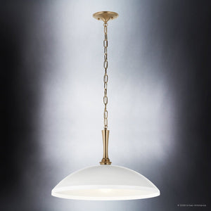 Urban Ambiance - Pendant - UKC20293 Industrial Indoor Pendant, 12.25''H x 20.25''W x 20.25''Dep, White Finish, Belvarra Collection - 