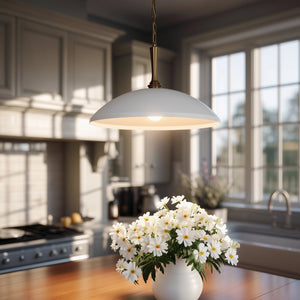Urban Ambiance - Pendant - UKC20293 Industrial Indoor Pendant, 12.25''H x 20.25''W x 20.25''Dep, White Finish, Belvarra Collection - 