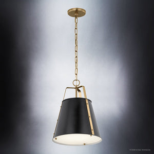 Urban Ambiance - Pendant - UKC20300 Industrial Indoor Pendant, 17''H x 13''W x 13''Dep, Black Finish, Crestwood Collection - 