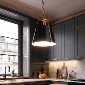 Urban Ambiance - Pendant - UKC20300 Industrial Indoor Pendant, 17''H x 13''W x 13''Dep, Black Finish, Crestwood Collection - 