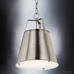 Urban Ambiance - Pendant - UKC20301 Industrial Indoor Pendant, 17''H x 13''W x 13''Dep, Classic Pewter Finish, Crestwood Collection - 