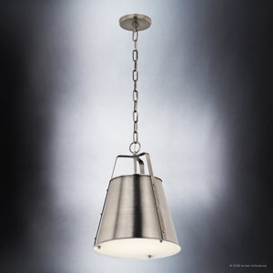 Urban Ambiance - Pendant - UKC20301 Industrial Indoor Pendant, 17''H x 13''W x 13''Dep, Classic Pewter Finish, Crestwood Collection - 