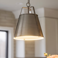 Urban Ambiance - Pendant - UKC20301 Industrial Indoor Pendant, 17''H x 13''W x 13''Dep, Classic Pewter Finish, Crestwood Collection - 