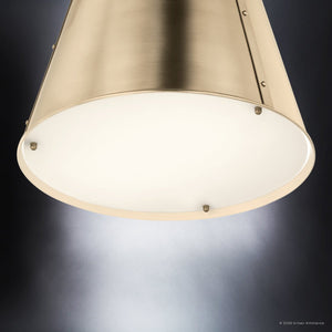 Urban Ambiance - Pendant - UKC20302 Industrial Indoor Pendant, 17''H x 13''W x 13''Dep, Champagne Bronze Finish, Crestwood Collection - 