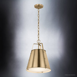 Urban Ambiance - Pendant - UKC20302 Industrial Indoor Pendant, 17''H x 13''W x 13''Dep, Champagne Bronze Finish, Crestwood Collection - 