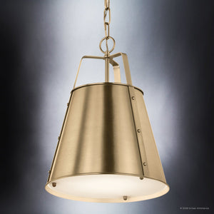 Urban Ambiance - Pendant - UKC20302 Industrial Indoor Pendant, 17''H x 13''W x 13''Dep, Champagne Bronze Finish, Crestwood Collection - 