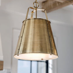 Urban Ambiance - Pendant - UKC20302 Industrial Indoor Pendant, 17''H x 13''W x 13''Dep, Champagne Bronze Finish, Crestwood Collection - 