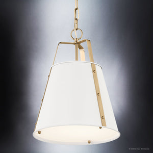 Urban Ambiance - Pendant - UKC20304 Industrial Indoor Pendant, 17''H x 13''W x 13''Dep, White Finish, Crestwood Collection - 
