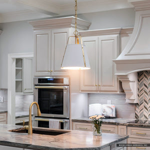 Urban Ambiance - Pendant - UKC20304 Industrial Indoor Pendant, 17''H x 13''W x 13''Dep, White Finish, Crestwood Collection - 