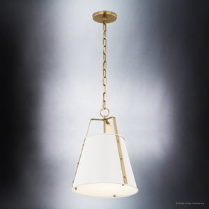 Urban Ambiance - Pendant - UKC20304 Industrial Indoor Pendant, 17''H x 13''W x 13''Dep, White Finish, Crestwood Collection - 