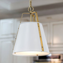 Urban Ambiance - Pendant - UKC20304 Industrial Indoor Pendant, 17''H x 13''W x 13''Dep, White Finish, Crestwood Collection - 