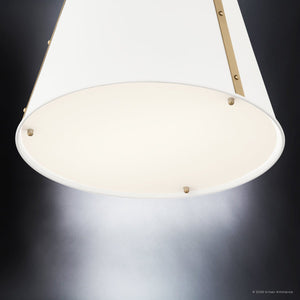 Urban Ambiance - Pendant - UKC20304 Industrial Indoor Pendant, 17''H x 13''W x 13''Dep, White Finish, Crestwood Collection - 