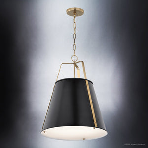 Urban Ambiance - Pendant - UKC20305 Industrial Indoor Pendant, 22.5''H x 18''W x 18''Dep, Black Finish, Crestwood Collection - 