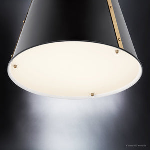 Urban Ambiance - Pendant - UKC20305 Industrial Indoor Pendant, 22.5''H x 18''W x 18''Dep, Black Finish, Crestwood Collection - 