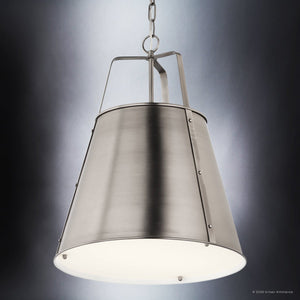 Urban Ambiance - Pendant - UKC20306 Industrial Indoor Pendant, 22.5''H x 18''W x 18''Dep, Classic Pewter Finish, Crestwood Collection - 