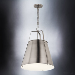 Urban Ambiance - Pendant - UKC20306 Industrial Indoor Pendant, 22.5''H x 18''W x 18''Dep, Classic Pewter Finish, Crestwood Collection - 