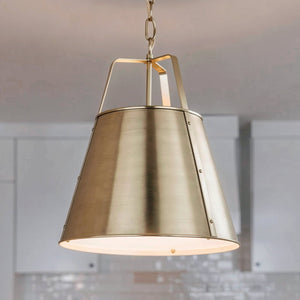 Urban Ambiance - Pendant - UKC20307 Industrial Indoor Pendant, 22.5''H x 18''W x 18''Dep, Champagne Bronze Finish, Crestwood Collection - 