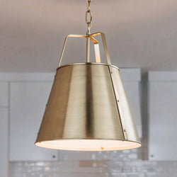 Urban Ambiance - Pendant - UKC20307 Industrial Indoor Pendant, 22.5''H x 18''W x 18''Dep, Champagne Bronze Finish, Crestwood Collection - 