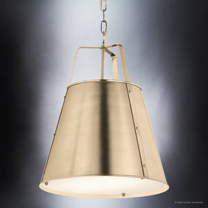 Urban Ambiance - Pendant - UKC20307 Industrial Indoor Pendant, 22.5''H x 18''W x 18''Dep, Champagne Bronze Finish, Crestwood Collection - 