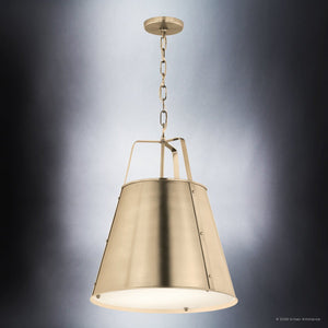 Urban Ambiance - Pendant - UKC20307 Industrial Indoor Pendant, 22.5''H x 18''W x 18''Dep, Champagne Bronze Finish, Crestwood Collection - 