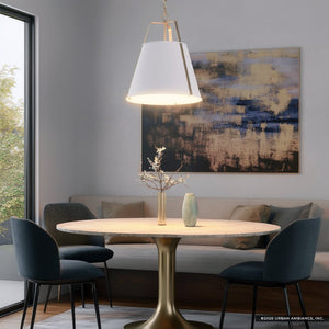Urban Ambiance - Pendant - UKC20308 Industrial Indoor Pendant, 22.5''H x 18''W x 18''Dep, White Finish, Crestwood Collection - 
