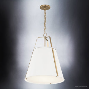 Urban Ambiance - Pendant - UKC20308 Industrial Indoor Pendant, 22.5''H x 18''W x 18''Dep, White Finish, Crestwood Collection - 