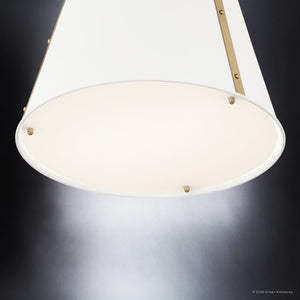 Urban Ambiance - Pendant - UKC20308 Industrial Indoor Pendant, 22.5''H x 18''W x 18''Dep, White Finish, Crestwood Collection - 