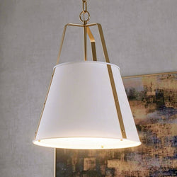 Urban Ambiance - Pendant - UKC20308 Industrial Indoor Pendant, 22.5''H x 18''W x 18''Dep, White Finish, Crestwood Collection - 