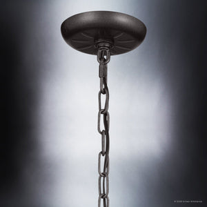 Urban Ambiance - Chandelier - UKC20320 Transitional Indoor Chandelier, 13.25''H x 15.5''W x 15.5''Dep, Anvil Iron Finish, Evermont Collection - 