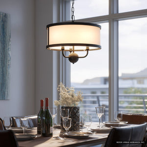 Urban Ambiance - Chandelier - UKC20321 Transitional Indoor Chandelier, 13.25''H x 15.5''W x 15.5''Dep, Textured Black Finish, Evermont Collection - 