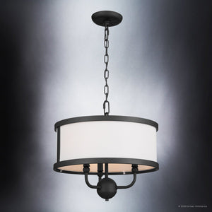 Urban Ambiance - Chandelier - UKC20321 Transitional Indoor Chandelier, 13.25''H x 15.5''W x 15.5''Dep, Textured Black Finish, Evermont Collection - 