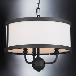 Urban Ambiance - Chandelier - UKC20321 Transitional Indoor Chandelier, 13.25''H x 15.5''W x 15.5''Dep, Textured Black Finish, Evermont Collection - 