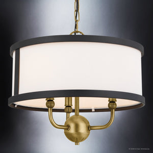 Urban Ambiance - Chandelier - UKC20322 Transitional Indoor Chandelier, 13.25''H x 15.5''W x 15.5''Dep, Natural Brass Finish, Evermont Collection - 