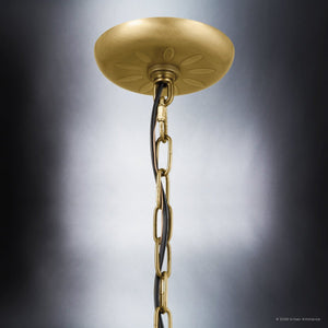 Urban Ambiance - Chandelier - UKC20322 Transitional Indoor Chandelier, 13.25''H x 15.5''W x 15.5''Dep, Natural Brass Finish, Evermont Collection - 