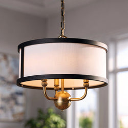 Urban Ambiance - Chandelier - UKC20322 Transitional Indoor Chandelier, 13.25''H x 15.5''W x 15.5''Dep, Natural Brass Finish, Evermont Collection - 