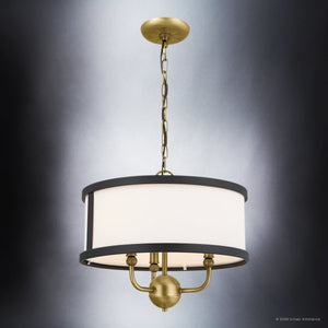 Urban Ambiance - Chandelier - UKC20322 Transitional Indoor Chandelier, 13.25''H x 15.5''W x 15.5''Dep, Natural Brass Finish, Evermont Collection - 