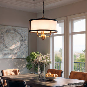 Urban Ambiance - Chandelier - UKC20322 Transitional Indoor Chandelier, 13.25''H x 15.5''W x 15.5''Dep, Natural Brass Finish, Evermont Collection - 