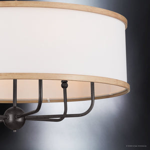 Urban Ambiance - Chandelier - UKC20323 Transitional Indoor Chandelier, 17''H x 30.5''W x 30.5''Dep, Anvil Iron Finish, Evermont Collection - 