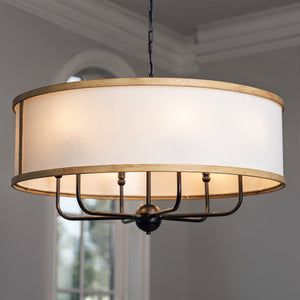 Urban Ambiance - Chandelier - UKC20323 Transitional Indoor Chandelier, 17''H x 30.5''W x 30.5''Dep, Anvil Iron Finish, Evermont Collection - 