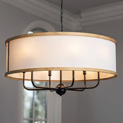 Urban Ambiance - Chandelier - UKC20323 Transitional Indoor Chandelier, 17''H x 30.5''W x 30.5''Dep, Anvil Iron Finish, Evermont Collection - 